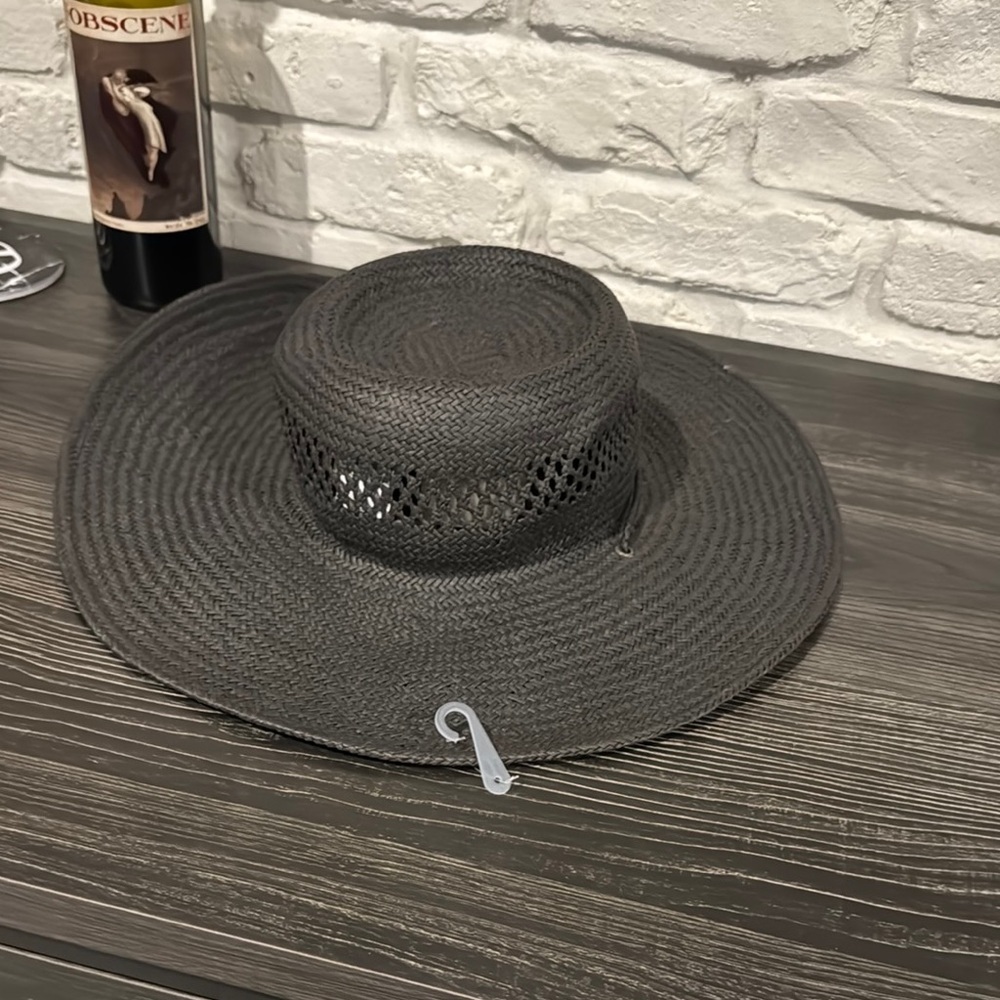 Madewell Black Wide-Brim Straw Sun Hat